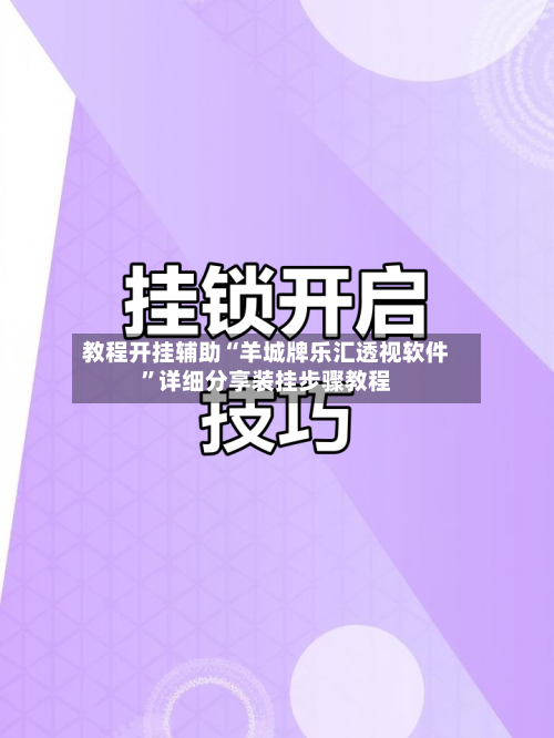 教程开挂辅助“羊城牌乐汇透视软件”详细分享装挂步骤教程