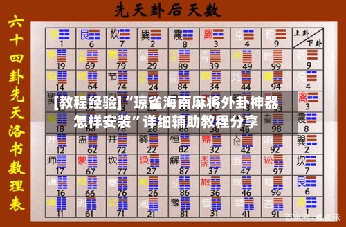 [教程经验]“琼雀海南麻将外卦神器怎样安装”详细辅助教程分享