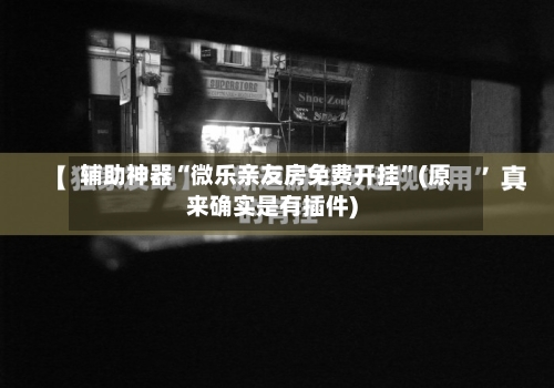 辅助神器“微乐亲友房免费开挂”(原来确实是有插件)