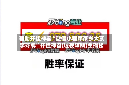 辅助开挂神器“微信小程序家乡大贰拿好牌”开挂神器{透视辅助}全揭秘