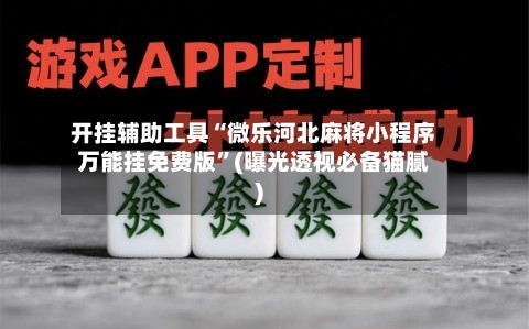 开挂辅助工具“微乐河北麻将小程序万能挂免费版”(曝光透视必备猫腻)