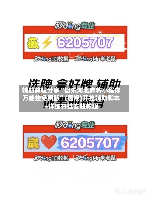 辅助教程分享“微乐河北麻将小程序万能挂免费版”(透视)开挂辅助脚本+详细开挂安装教程