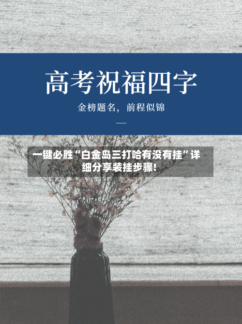 一键必胜“白金岛三打哈有没有挂”详细分享装挂步骤!