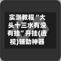 实测教程“大头十三水有没有挂”开挂(透视)辅助神器