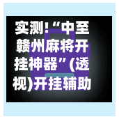 实测!“中至赣州麻将开挂神器”(透视)开挂辅助脚本+详细开挂安装教程