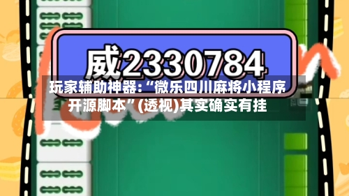 玩家辅助神器:“微乐四川麻将小程序开源脚本”(透视)其实确实有挂