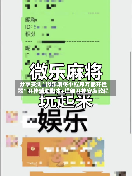 分享实测“微乐麻将小程序万能开挂器”开挂辅助脚本+详细开挂安装教程
