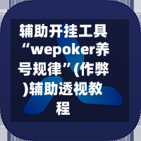 辅助开挂工具“wepoker养号规律”(作弊)辅助透视教程