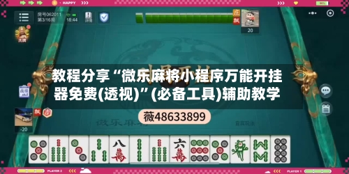 教程分享“微乐麻将小程序万能开挂器免费(透视)”(必备工具)辅助教学