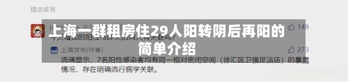 上海一群租房住29人阳转阴后再阳的简单介绍