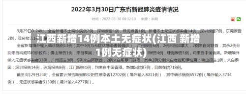 江西新增14例本土无症状(江西 新增1例无症状)
