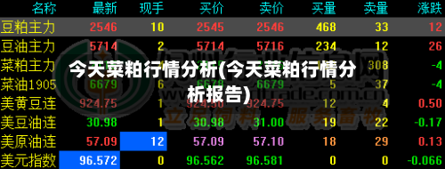 今天菜粕行情分析(今天菜粕行情分析报告)