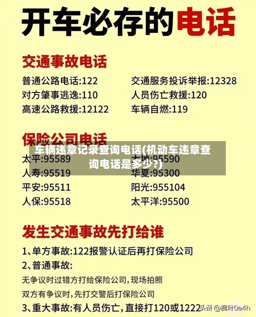 车辆违章记录查询电话(机动车违章查询电话是多少?)