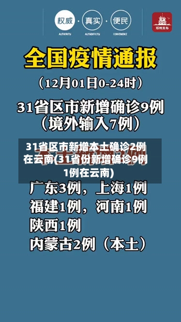 31省区市新增本土确诊2例在云南(31省份新增确诊9例1例在云南)