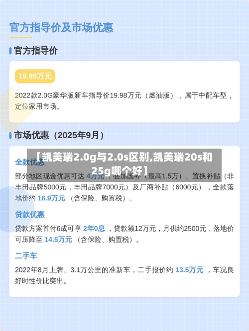 【凯美瑞2.0g与2.0s区别,凯美瑞20s和25g哪个好】