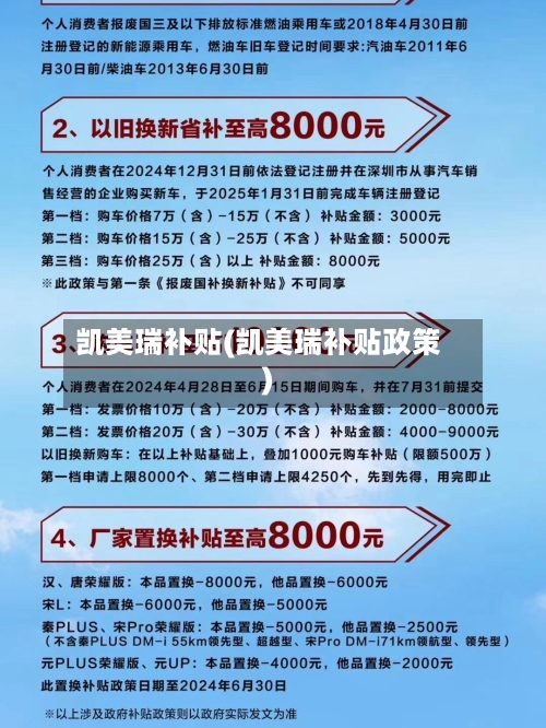 凯美瑞补贴(凯美瑞补贴政策)