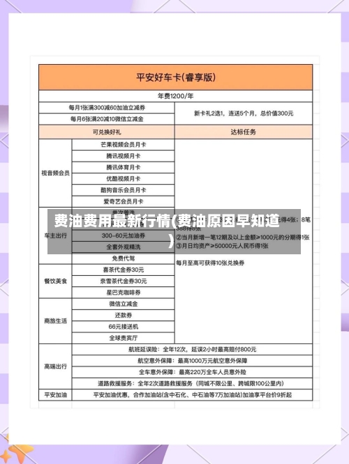 费油费用最新行情(费油原因早知道)