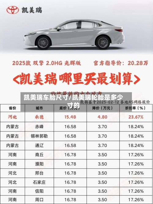 凯美瑞车胎尺寸/凯美瑞轮胎是多少寸的