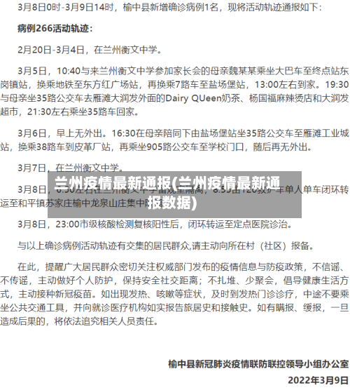 兰州疫情最新通报(兰州疫情最新通报数据)