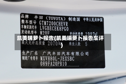 凯美瑞萝卜报告(凯美瑞萝卜报告车评)